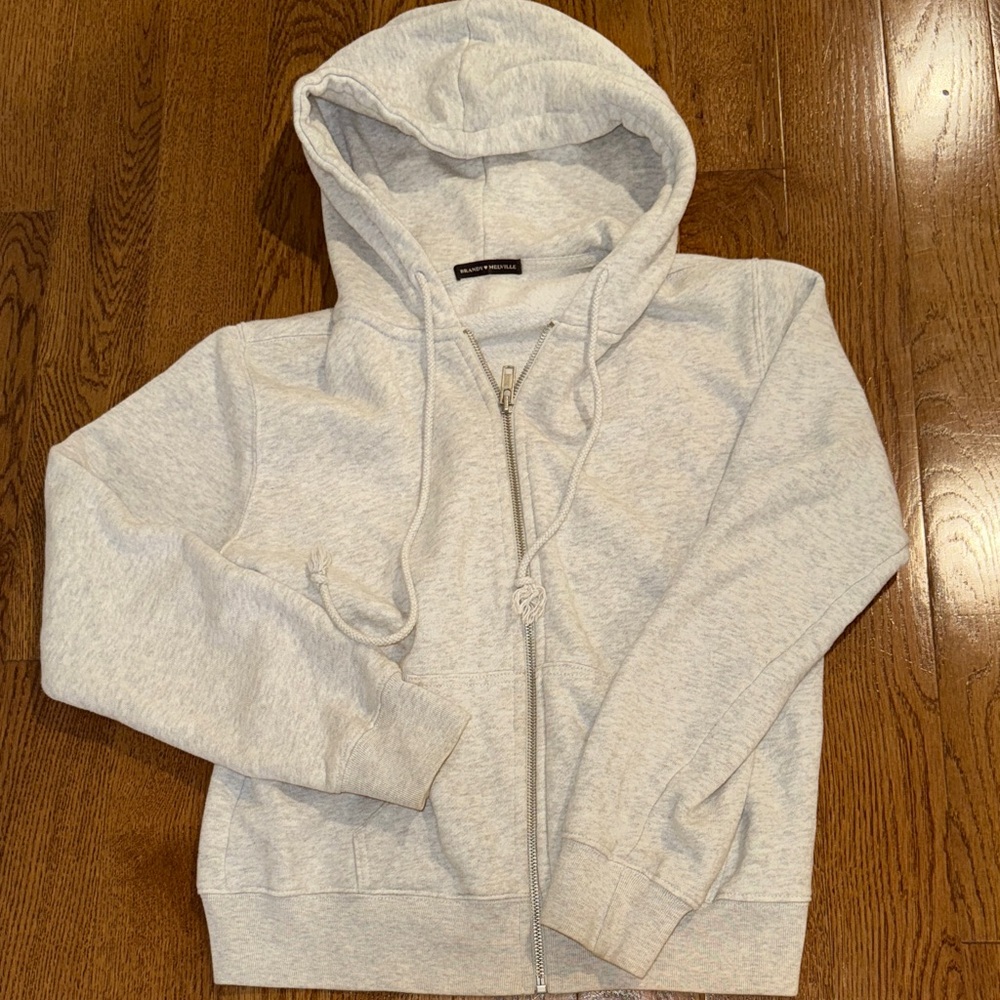 Brandy Melville Gray Zip-Up Hoodie